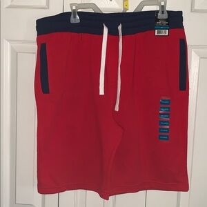 Red and Navy Drawstring Shorts